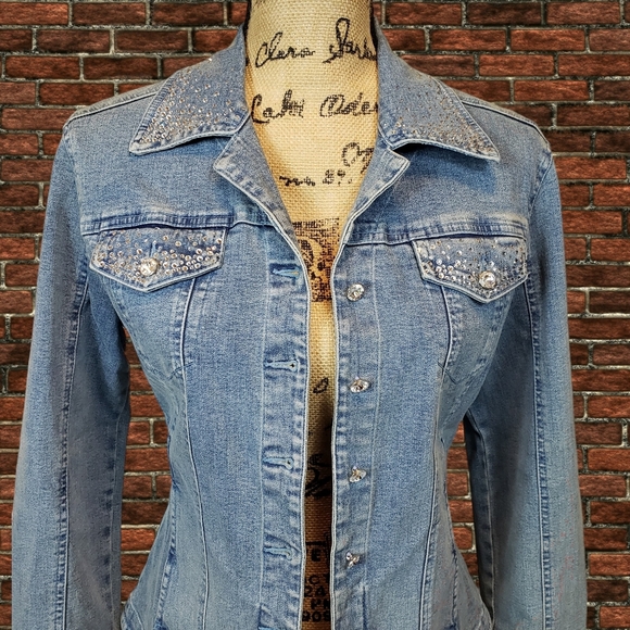 Christine Alexander Jean Jacket with Swarovski Crystal - Picture 2 of 10